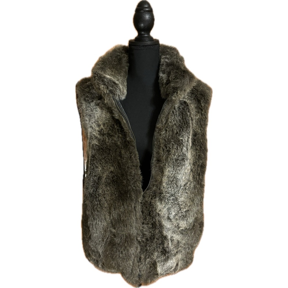 Warm & Cozy Carolina Colours Size Large Faux Fur Reversible Vest~Zip Up Pocketed